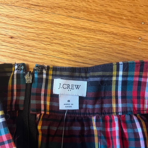 J. Crew Vibrant Plaid A-Line Midi Skirt Sz 8 - Picture 3 of 4